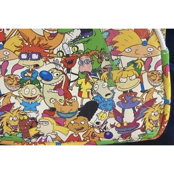DAMAGED Loungefly Nickelodeon Cartoon Characters AOP Backpack NWT - Picture 3 of 3